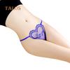 Sexy Women Solid Color Honeymoon G-String Heart Shape Underwear Thong Panties Low Waist Briefs