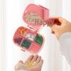 Compact 8-Compartment Sealed Pill and Candy Storage Box - Dustproof and Moisture-Proof, Double-Layer Design.
