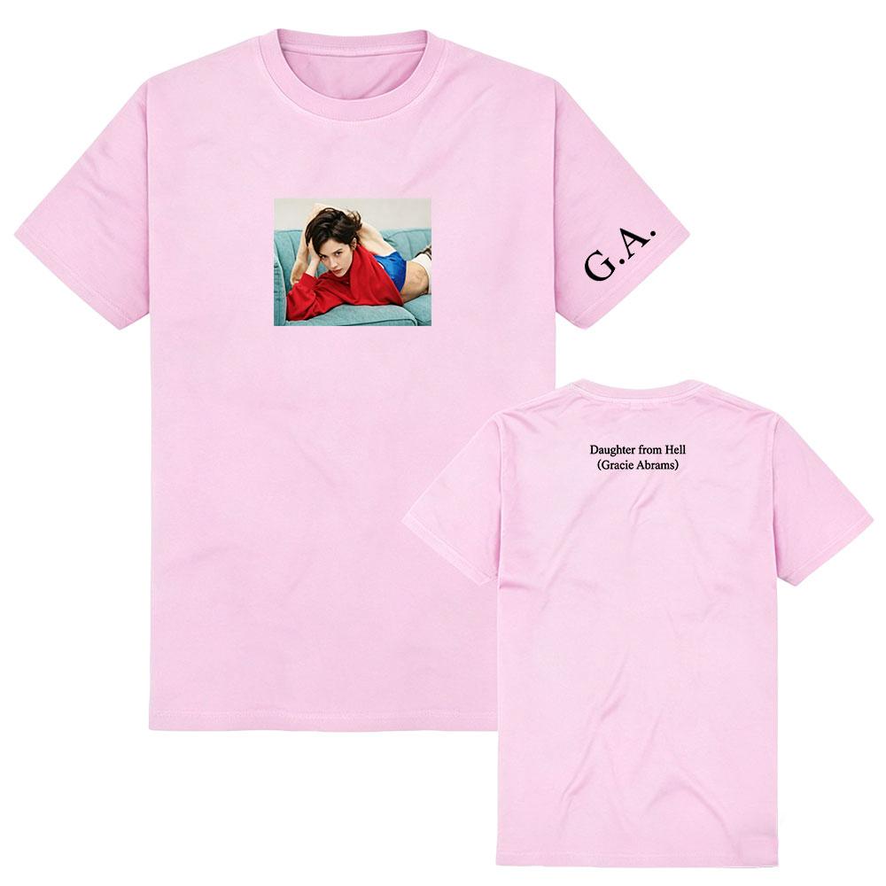 Camiseta Gráfica de Gracie Abrams Daughter From Hell G.A. Camiseta Estampada Verano Manga Corta Camisetas de Algodón Mujer Hombre Ropa Tops Estampados