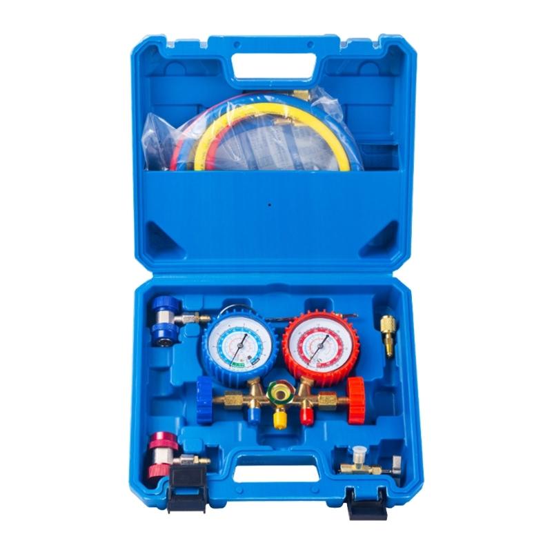 

Coolant Charging Gauge Set Automotive Double Manifold Pressure Refrigeration Tool for R134a R22 R404 R407 R410 1