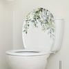 Fresh Floral Leaf Wall Sticker 1pc, Self-Adhesive Toilet Bathroom Decor, Funny Art Decal for Bathroom Wall