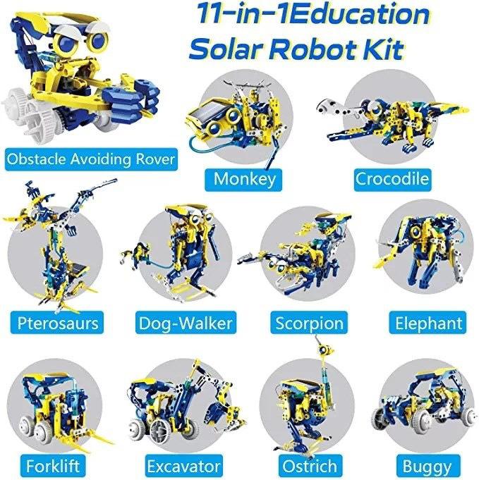 Solar-Powered 13-in-1 Educational Toy Car & 6-in-1 Space Robot Kit