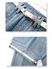 Yellow Retro High-Waist Wide Leg Jeans for Women - 2025 Spring/Autumn Slim Fit Cropped Pants