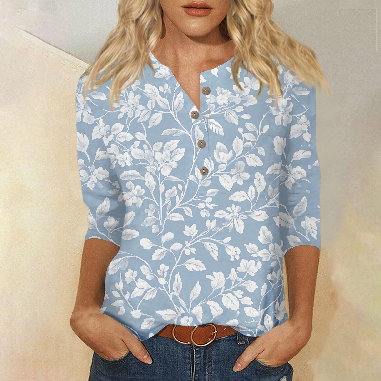 

Женская мода повседневная блузка с пуговицами и рукавом 3/4 с принтом ко Дню святого Валентина S