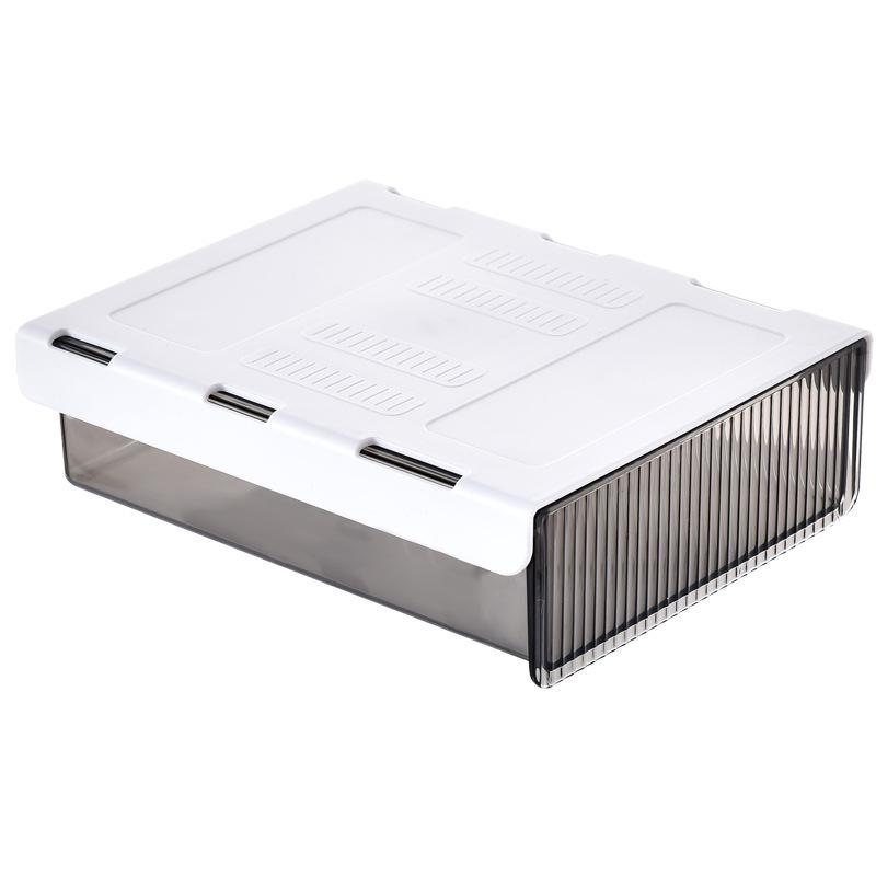 Under-Desk Drawer Storage Box with Hidden Pen Holder for Office Supplies and Stationery