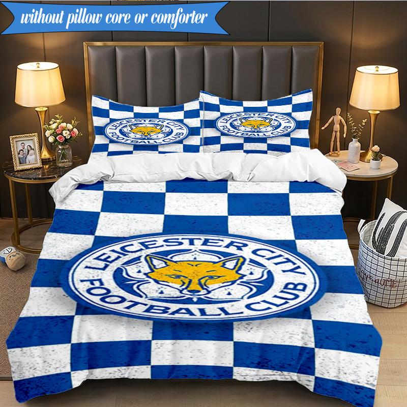 3PCS City Football Club Printed Soft Bedding Set,Including 1pc Duvet Cover And 2pcs Pillowcases Perfect for Bedroom, Dormitory, Fan Gift