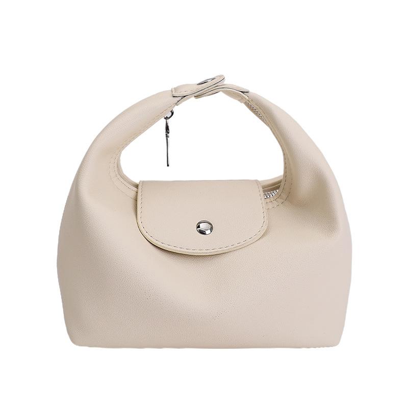 Minimalistische Weiche PU-Schultertasche für Damen Gebogene Silhouette Klappenverschluss