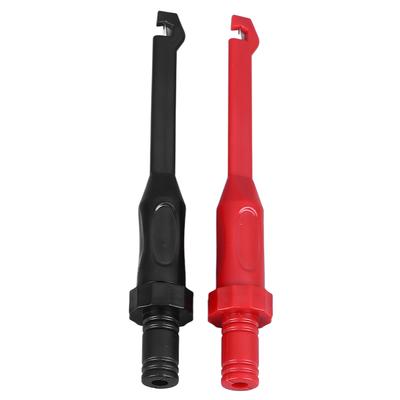 2 Pezzi Clip a Gancio di Prova Spina a Banana 4mm Sonda Accessori Multimetro Nero Rosso per Test di Misurazione