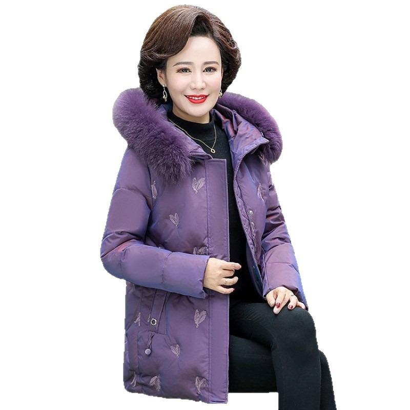 Noble Mother Down Jacket In Women's Winter Clothes Thickened Top In the Elderly Autumn and Winter Forty or Fifty Year Old Coat