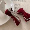 Velvet rhinestone bow hairpin autumn and winter low ponytail braid clip versatile hairpin hair accessories