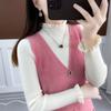 Faux Mink Knitted Waistcoat Spring and Autumn Mohair V-neck Vest Knitting Versatile Sleeveless Mid-length Casual Women's Dress