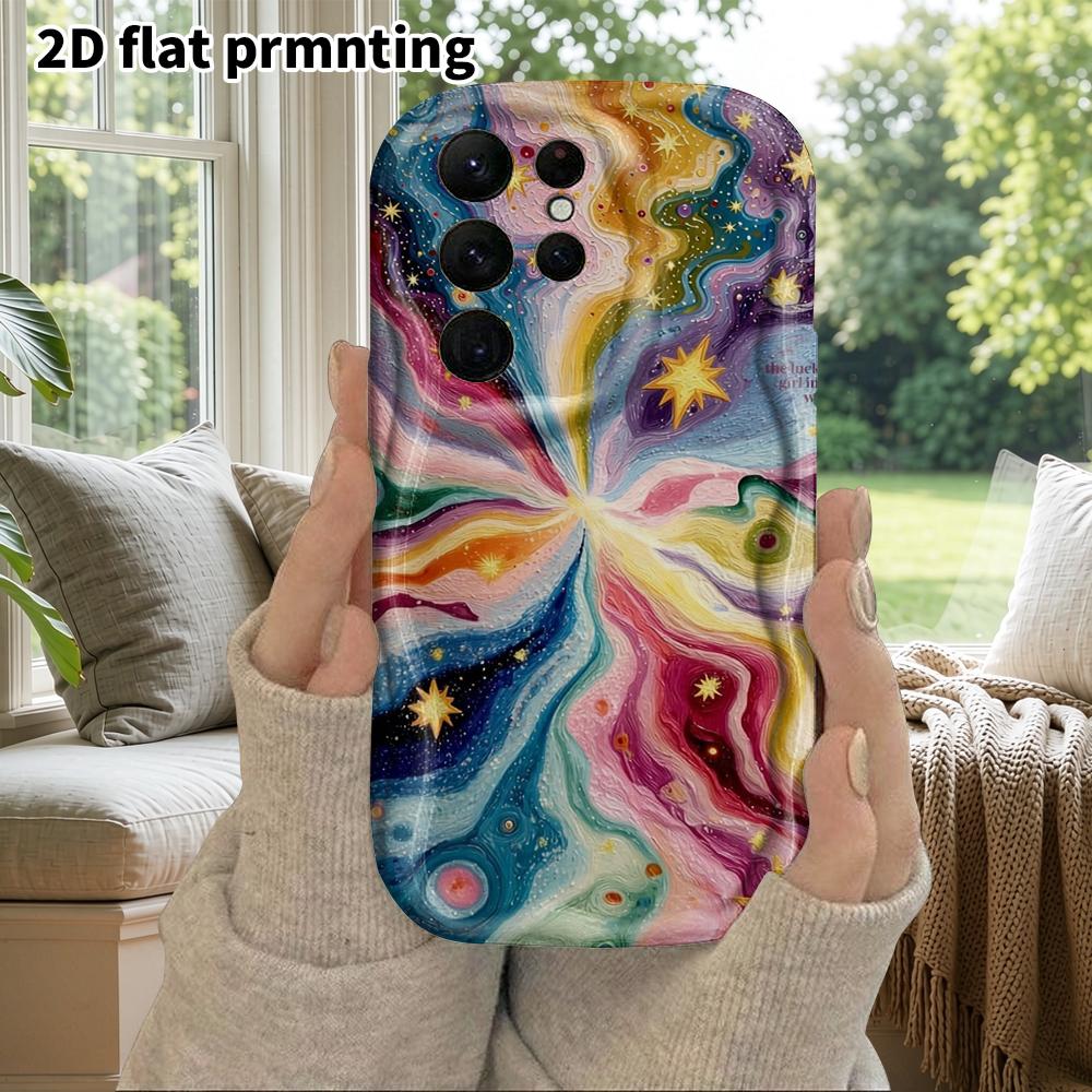 Phone Case: 2D Flat Samsung Galaxy A34 A35 M05 M06 S20 S22 S21 FE Plus 5G Protective Case, Couple Style, Swirling Nebula, Christmas and Halloween Gift