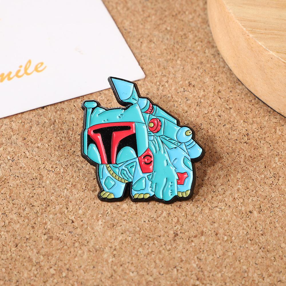 Wonderful Frog Seed Brooch Creative Dripping Oil Cartoon Metal Badge Mecha Wind