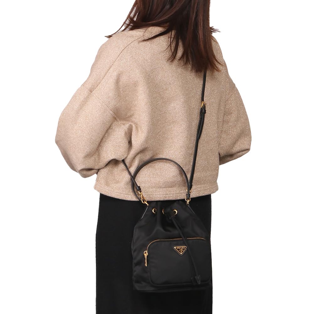 PRADA Bag 1BH038 RV44 UOO Nero Vera Re Nylon Triangle Logo Bucket Bag [Prada] (Shoulder Bag) Women's [Brand] [Item]