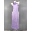 Foreign Trade Order Lu's Personalized Niche Design Oblique Collar Smooth Fabric Purple Lady Sleeveless Backless Elegant Dress