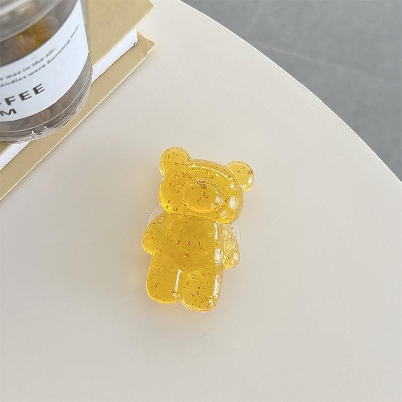 

Ins Transparent Bear Mobile Airbag Bracket Korean Gold Foil Back Adhesive Creative Desktop Stable Cross Border Wholesale
