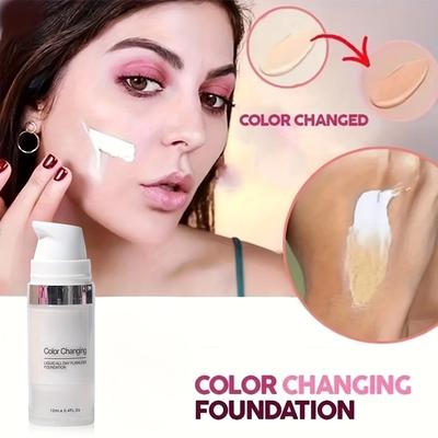 1PC Men's and Women's Color-changing Liquid Foundation Moisturizing BB Cream Matte, Waterproof, Oil-control, Long-lasting, Suitable for All Skin Tones