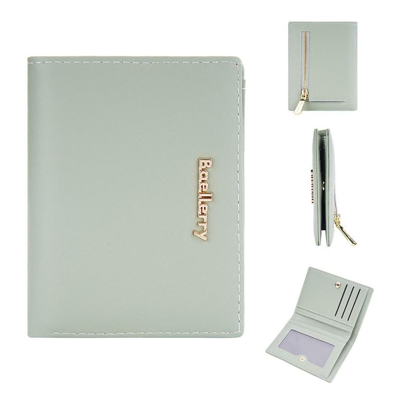 

Женские двойные кошельки Baellerry, модный классический дизайн, держатель для карт, простой кошелек для монет, короткий кошелек 12*9*2cm зелёный