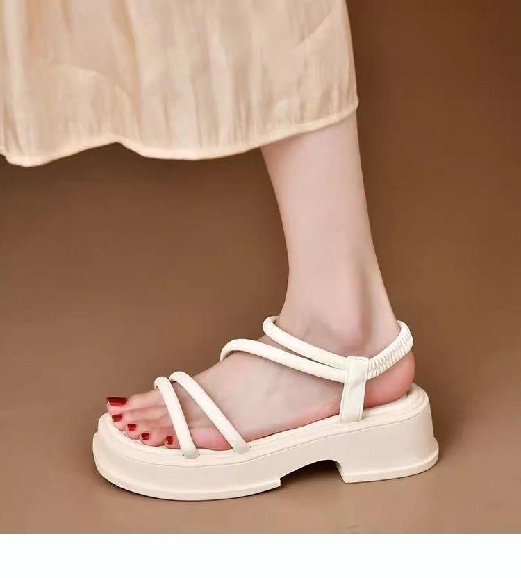 

Platform sandals women s summer 2025 new versatile explosion fairy style with skirt French Roman sandals women 40