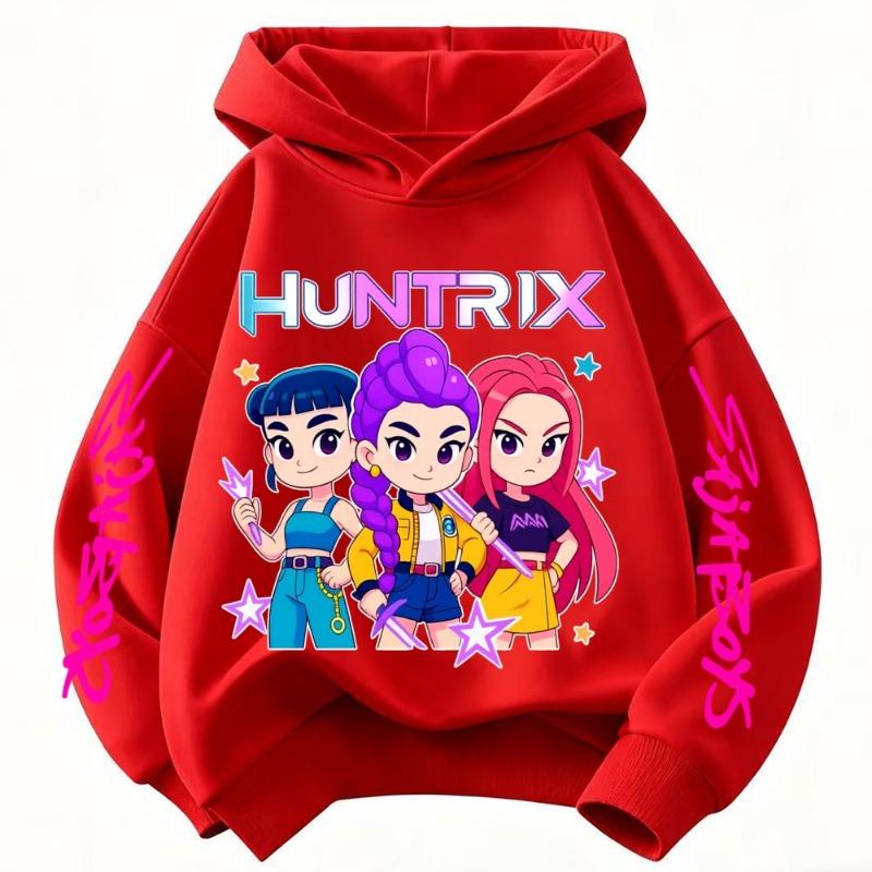 Fashion Women's Hoodie K-Pop Demon Hunters Print Kids Hoodie Pullover Girl Tops Spring And Autumn Leisure Sweatshirr Clothing