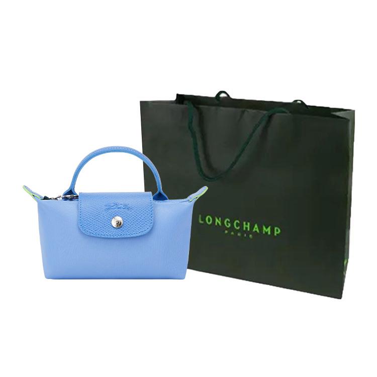 Longchamp Le Pliage Zelené Logo Zapínání na Cvakací Zip Minimalistické Recyklovaná Polyamidová Canvas S Koženými Knoflíky Taška Tote Dámské tašky tote 34175919P82