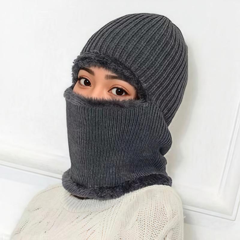Samt, Verdickt, Winddichte Mütze, Thermomütze, Ohrenschutzmütze, Fahrradmütze, Overall, Strickmütze, Überziehmütze, Mütze mit Maske