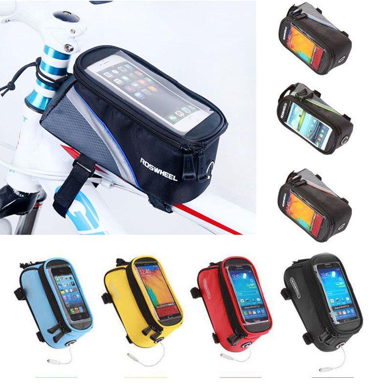 Durable Waterproof Cycling Bike Frame Pannier Bag With Touch Screen Phone Holder