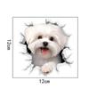 3D Cracked Dog Toilet Stickers Animal Wall Sticker Cute Bathroom Decoration  Christmas Decals