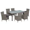 VidaXL Garden Dining Furniture 7pcs and Cushions Wicker Resin Grey