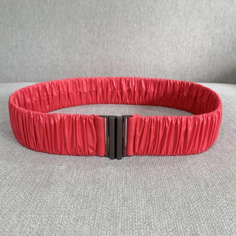 Down Fabric Smooth Elastic Belt, Pleated Elastic Waist Seal, Women's Wide Hundred with Down Waist