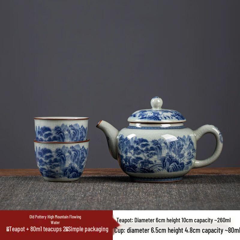 Jingdezhen Blue & White Zisha Ceramic Teapot