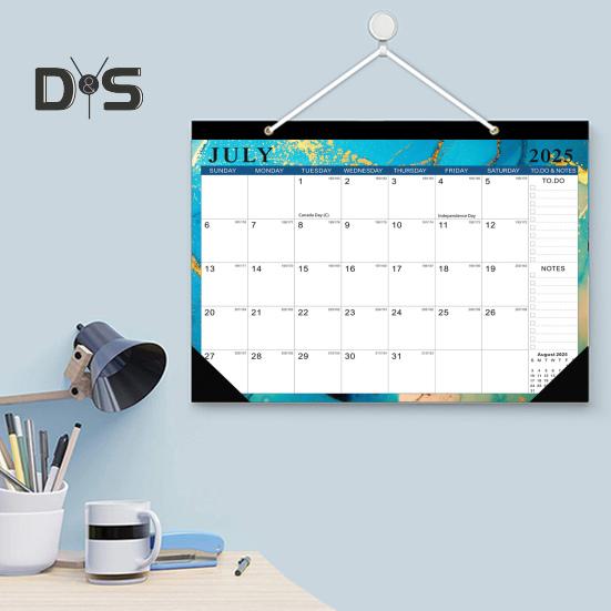 Kalendarz Ścienny 2025-2026 Projekt Kwiatowy Kalendarz do Powieszenia na Ścianie Lipiec. 2025 - Grudzień. Planer Miesięczny 2026 18 do Dekoracji Domowego Biura Szkoły