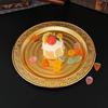 Europäischer runder Tablett-Fruchtteller kreativer Snackteller europäischer Teller Gastrestaurant Haushalt Metallhandwerk Ornamente