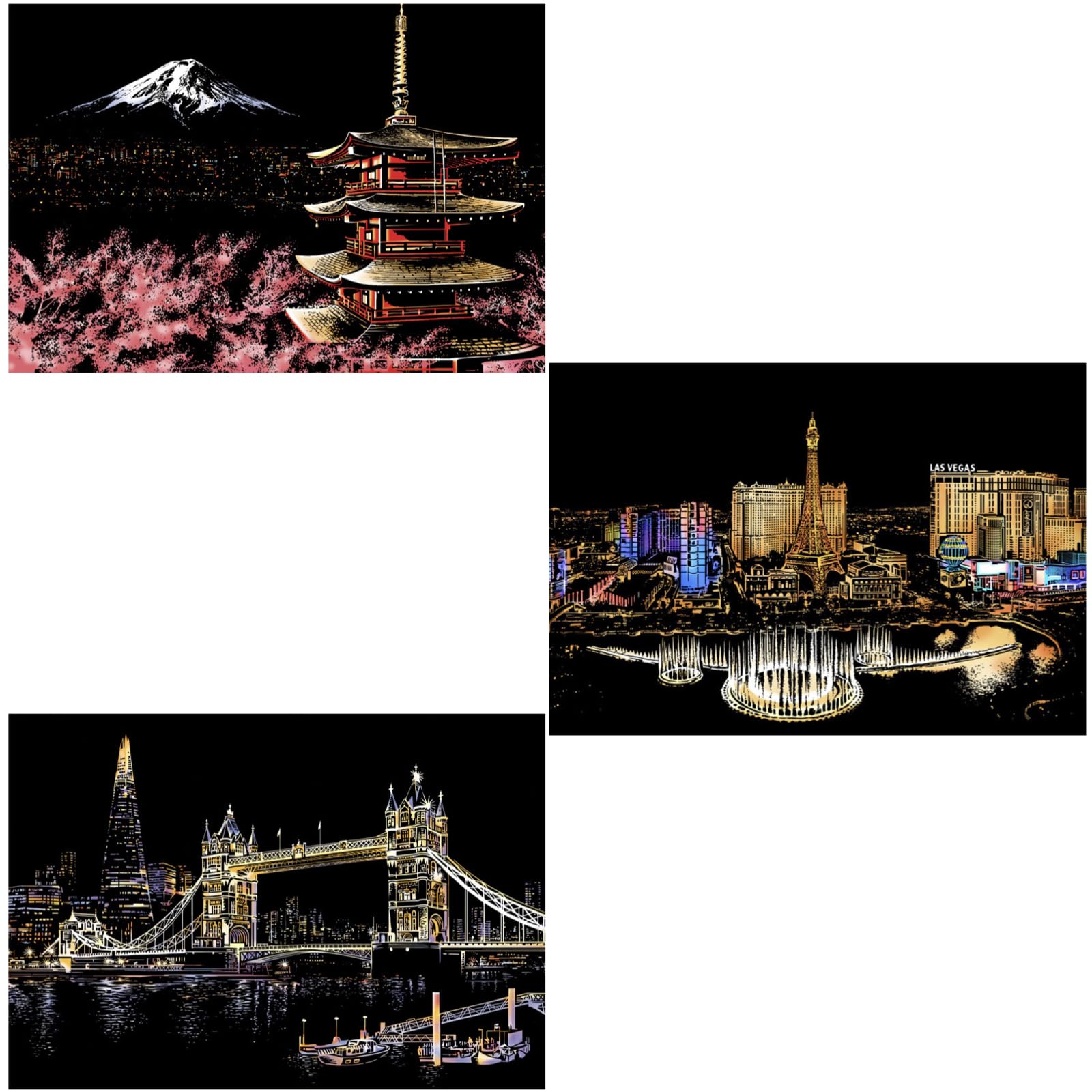 Набор для рисования царапками A3 Пейзаж Хобби Интерьер Взрослый Набор для начинающих Домашний декор Искусство (АДОССЫ) (В)