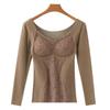 Women's Double-Sided German Velvet Thermal Top: Seamless, Thickened, Self-Heating, Chest-Padded, Warm Long-Sleeve Shirt for Autumn