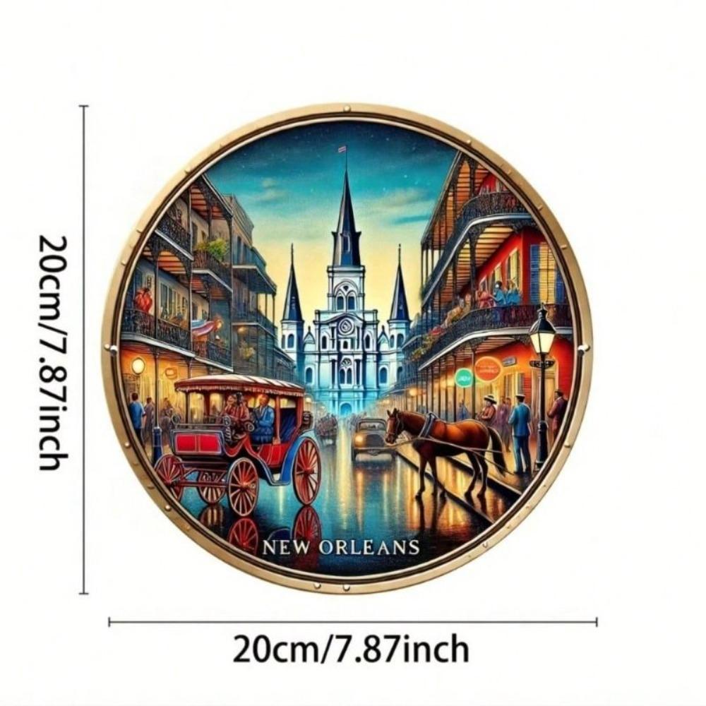 Vintage Aluminum New Orleans Sign 20x20cm Retro Wall Decor Waterproof Poster for Home Cafe Bar Kitchen