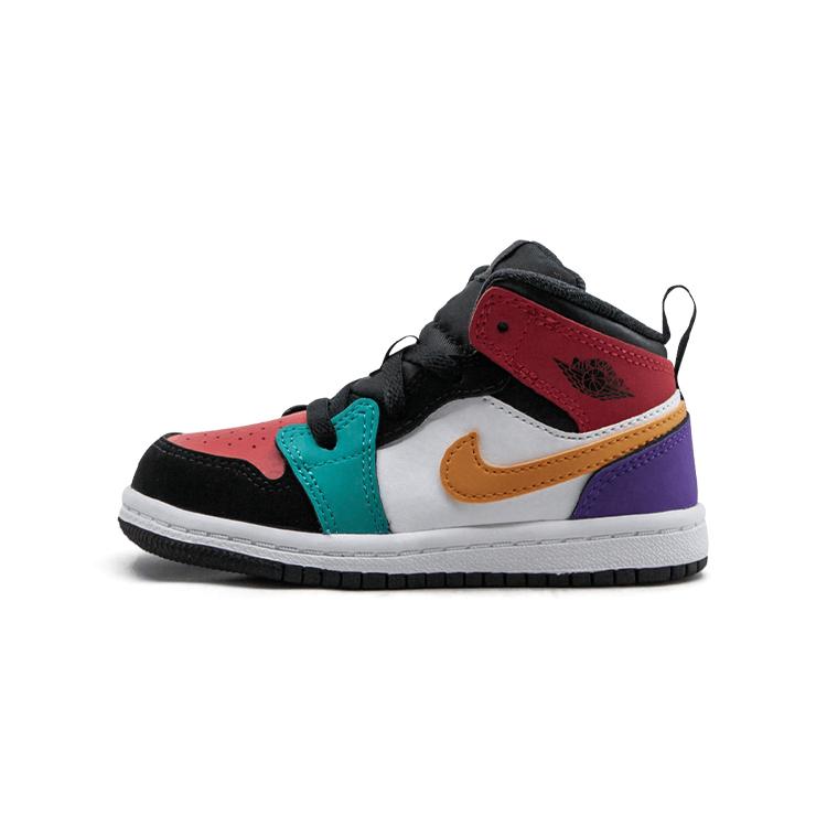 

Jordan Air Jordan 1 Slip Resistant Cushioning Abrasion Resistant High top Toddler Shoes Black Red Blue 640735-125 25