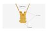 Charming Cartoon Rabbit Gold-Plated Titanium Steel Pendant Necklace