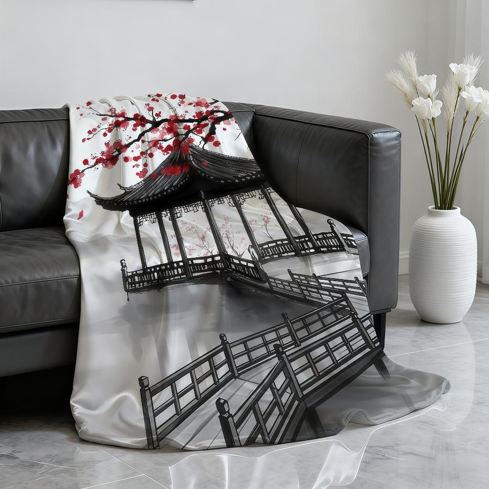 Plum Blossom Blanket Soft Throw Blanket for Home Bedroom Bed Sofa Picnic Travel Office Rest Cover Blanket Gift