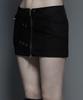 ETRE AU SOMMET Front Zip Belt Detail Mini Skirt (Black)