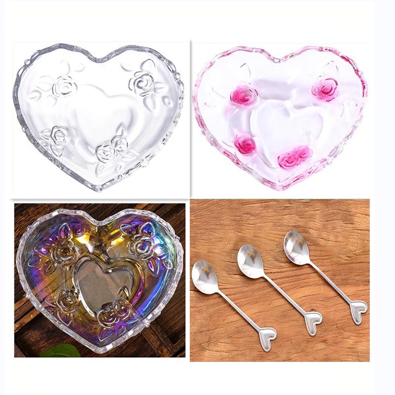 Heart-Shaped Glass Serving Dish Set