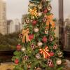 Electroplated Christmas Ornament Set: 6cm Painted Flower Balls, Decorative Wedding Baubles, Pack of 12.