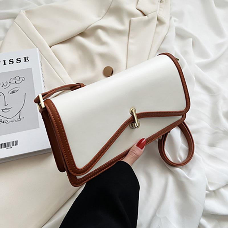 French Niche Design Color Contrast All-Match Crossbody Bag Women New Light Luxury Fashion Square Bags Texture Shoulder Pack