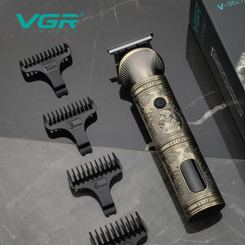 VGR 6 In 1 Multifunctional Electric Hair Clipper Professional Home Hair Clipper Wireless Hair Clipper Men's Gift LCD Digital Display Haircut