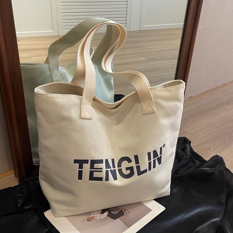 Большая универсальная холщовая сумка-тоут для женщин - Летняя коллекция 2025