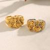 MamacitaSlay 316L Stainless Steel Double Color Multi Flower Open Ring Party Waterproof Jewelry Women's Gold Plated Ring Gift