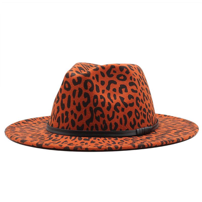 Leopard Woolen Top Hat Jazz Hat