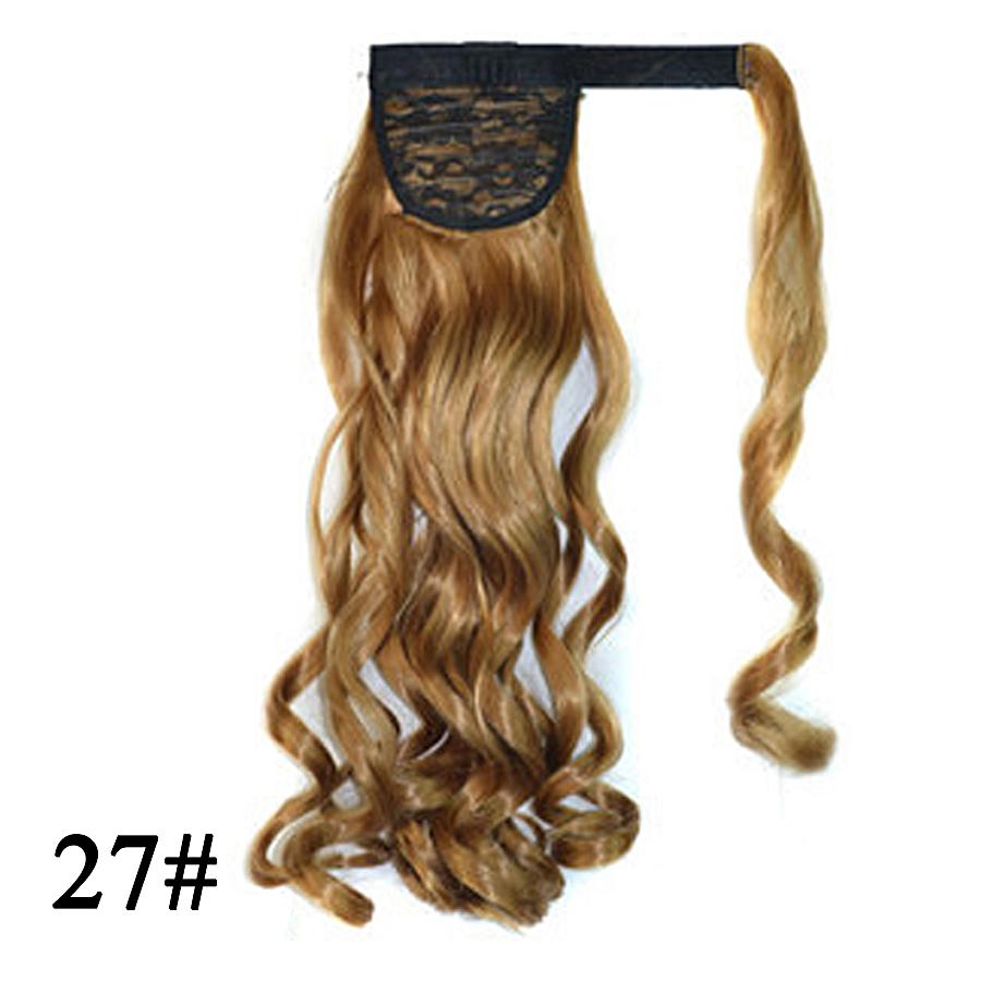 Long Wavy Ponytail Hairpiece Wrap On Clip Hair Extension High Temperature Synthetic Fiber Ponytail Fake Hair