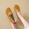 2025 Summer New Hollow Hole Shoes Soft Sole Soft Surface One Pedal Casual Breathable Mother Shoes Flat Single Shoes Women
