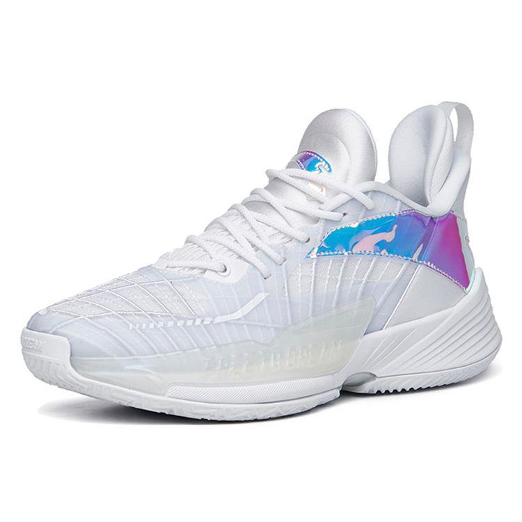 Anta Light Crazy 3 Nitrogen Technology Laser Pearl Mid-Top Basketball Shoes Men Basketball Shoes White 112221608-9